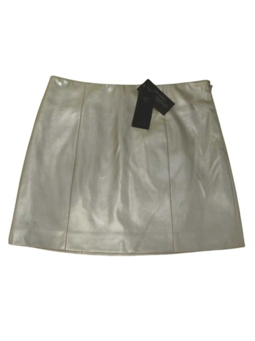 NWT Guess Zola Silver PU Mini Skirt